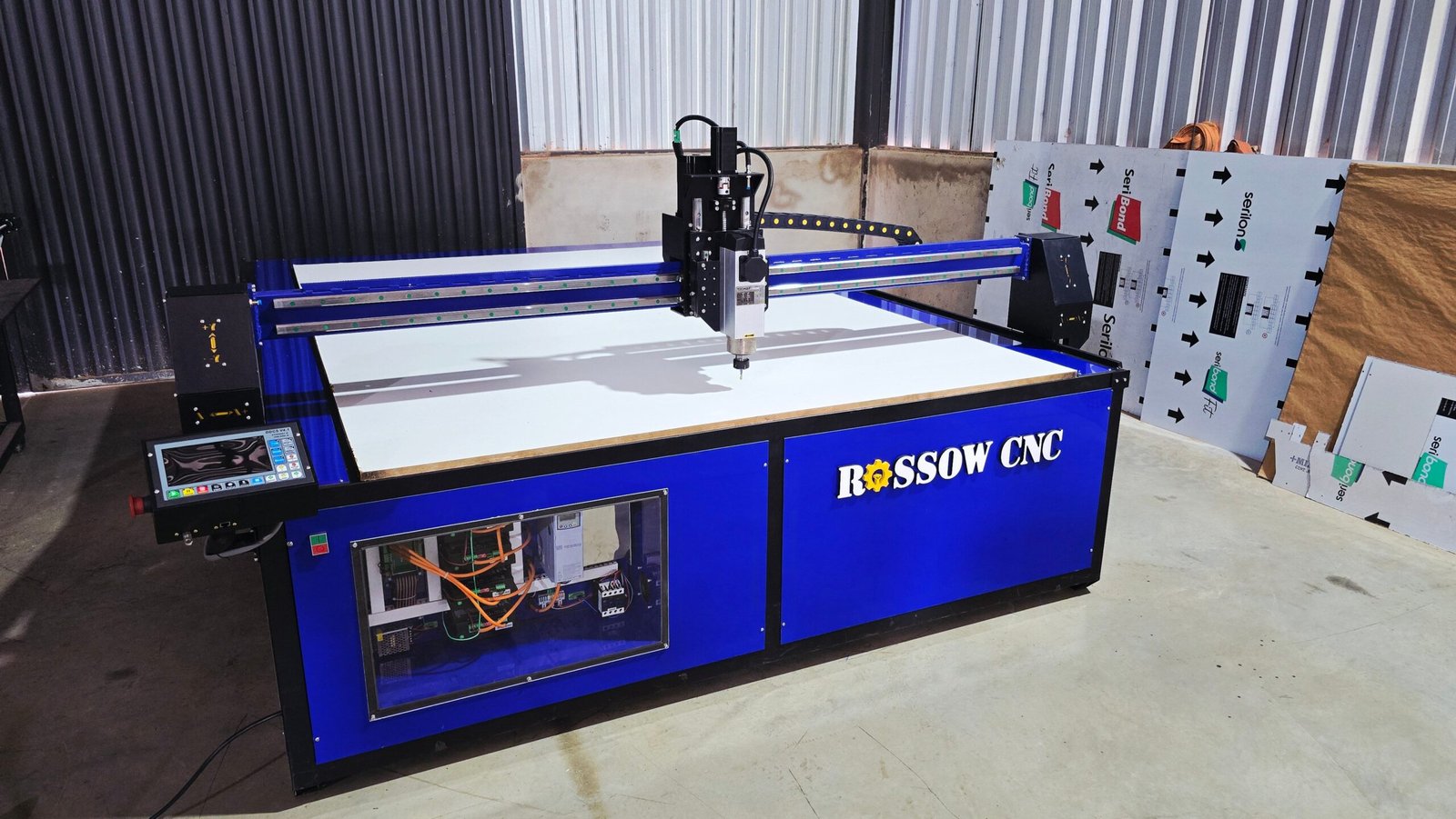 Visão frontal da máquina